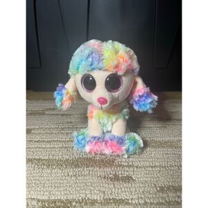 RAINBOW The Poodle Dog Ty Beanie Boo Collection w/Tags